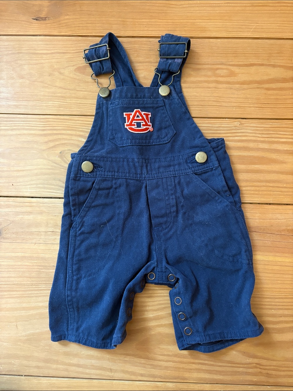 Navy Auburn Baby Overalls